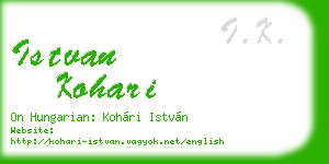 istvan kohari business card